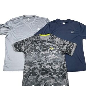 Under Armour Adidas Reebol T-Shirt Mens LOT of 3 XL Performance Trainning Sports